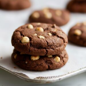 Cookie sin gluten sabor chocolate y avellana tipo Ferrero Rocher, artesana y jugosa
